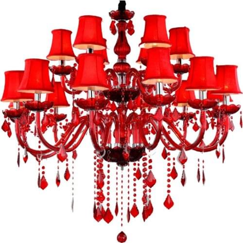 Led red crystal chandelier modern led chandelier nordic living room bedroom wedding room wedding restaurant living room lighting