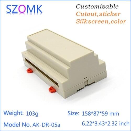 Szomk beige plc equipment box plastic distribution box (1 pc) 158*87*59mm instrument enclosure new plastic enclosure for pcb