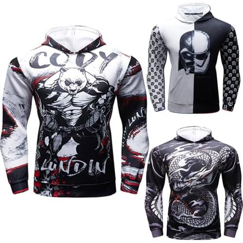 MMA Snake Boxing Hoodies Autumn T-shirt Rshgaurd Jiu Jusit BJJ Muay Thai T-Shirts Long sleeve hooded Sweatshirt Gym MMA Clothing