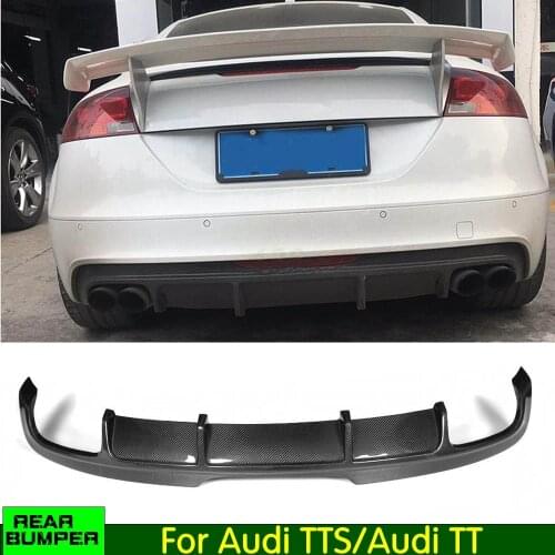 Carbon Fiber Rear Lip Back Bumper for audi TTS 2008-2014 audi TT 2013-2014 Rear Bumper Lip Diffuser Spoiler Car modify Accessory
