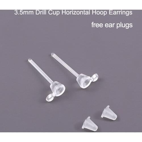 Resin earrings Female Drill cup With hanging holes Transparent Invisible Prevent allergy Hand made diy ear accessories