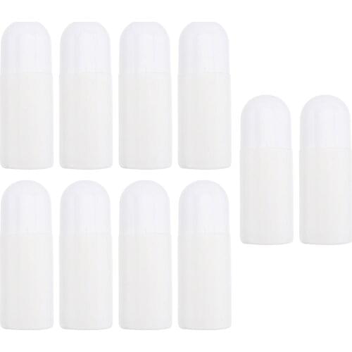 10pcs 50ML Roller Bottles for Essential Oils Empty Refillable Roll on Bottles Reusable Leak-Proof DIY Deodorant Containe