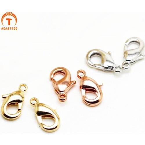 8-12mm Handmade DIY jewelry accessories thick plated 14K really gold lobster clasp necklace bracelet link clasp jewelry clasp