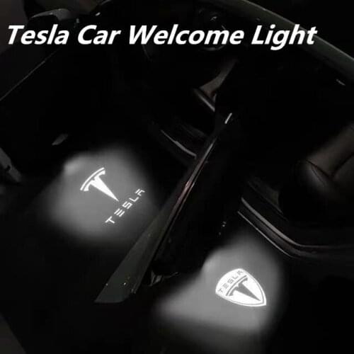 2pcs/Tesla Model S Tesla Model 3 X Y Led door lamp projector laser light logo door lamp carwelcome light laser light accessories