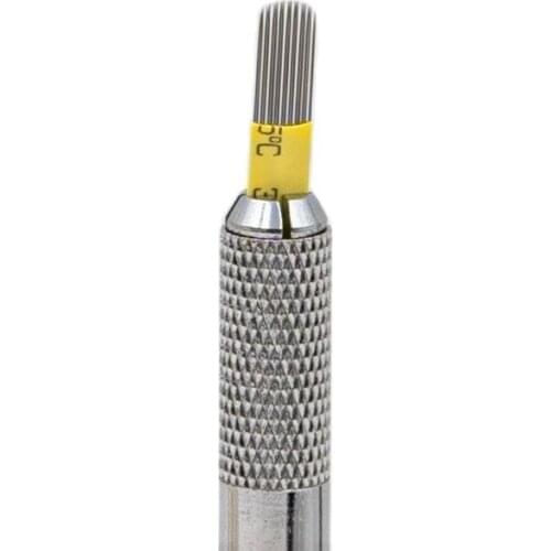 KZBOY 25PCS Microblading Needles U Shape 17U Doal Raw 304 Stainless Steel for Manual Eyebrow Blades