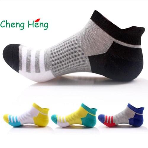 CHENG HENG 5 Pair /Bag Summer New Mens Socks Cotton Striped Boat Socks Tide Men Casual Socks 4 Color