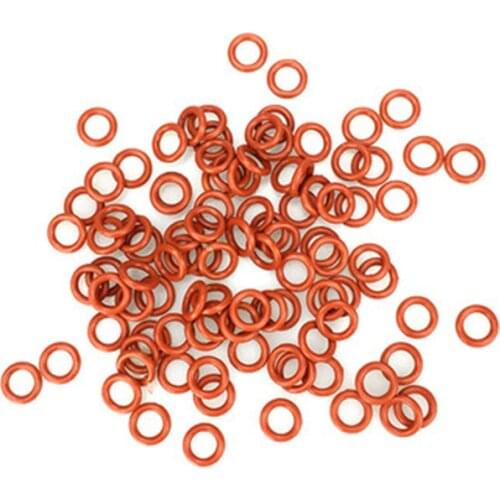 50Pcs 1mm WD 4mm-15mm OD Silica gel O-ring red High temperature resistance waterproof rubber Seal ring