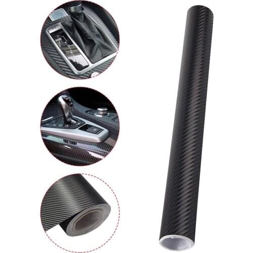 50x200cm Car 3D Matt Black Carbon Fiber Vinyl Wrap Sticker Car Decal Film Air Release For Armrest Dashboard Car Exterior Parts