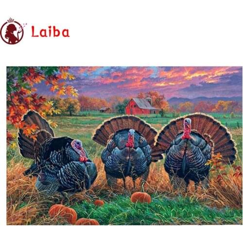 Diamond Embroidery Animal turkey, country farm Picture Of Diamond Painting Full Square round drill Mosaic Cross Stitch Wall Art