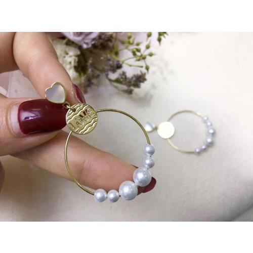 LOVE CIRCLE 925 Sterling Silver Earrings Base Mountings Jewelry Parts Accessories for Pearls Beads Stones Agate Jade Crystal