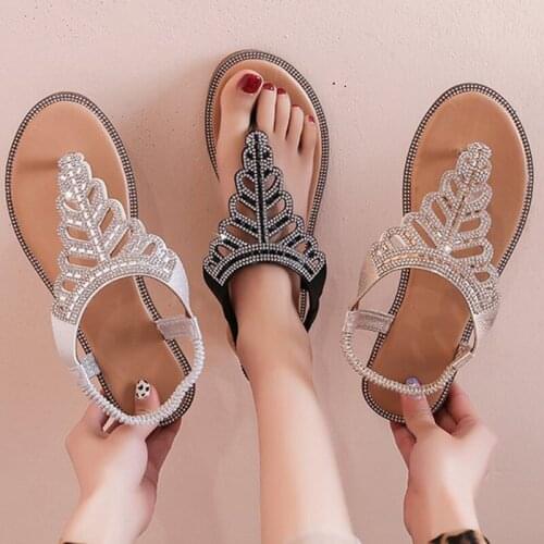 Womens Fashion Sandals Clip Toe Vintage Ladies Summer Elastic band Shoes Flat Women Casual Shoe Fmeale Footwear 2021 New