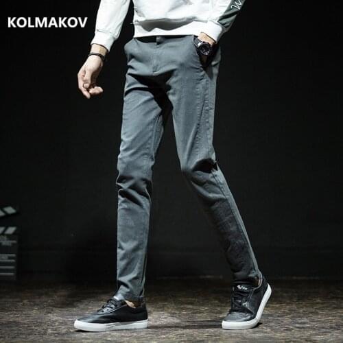 Mens Casual trousers High elasticity Mens Office Pants for Men Slim Fit Formal Stretch Long Trousers Men Straight Pants 28-38