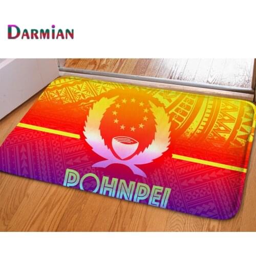 DARMIAN Polynesian Pohnpei Nation Welcome Entrance Doormats Carpets Rugs For Home Bath Living Room Kitchen Hallway Non-Slip Mat
