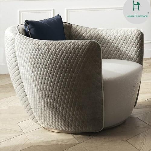 Louis Fashion Living Room Sofas Light Luxurious Chair Single Cloth Art