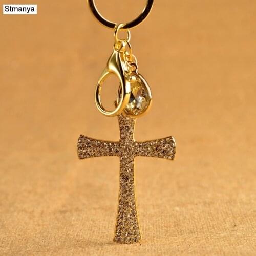 Design Cool metal Metal Keychain Car Key Chain Key Ring Cross Rhinestone model key buckle For Man Women Gift 17401