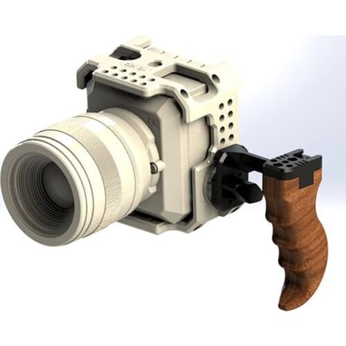 DSLR Cage Wooden Handle Hand Grip Side Handle ARRI Rosette 1/4 screw for SONY A7 BMPCC 4K 6K 5D4 camera CAGE