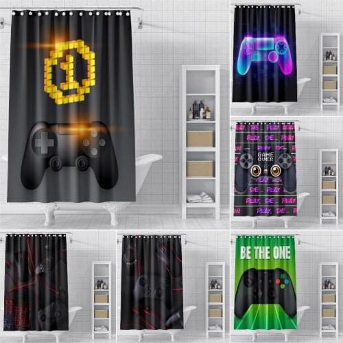 Gamer Gamepad Shower Curtains For Bathroom 3D Printed Bathroom Curtain Waterproof Fabric Bath Covers With Hooks Home Decor