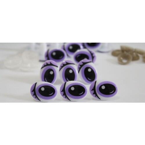 500pcs---15x20mm wholesale new style purple print toy safety cartoon eyes animal eyes & washer for diy plush doll findings