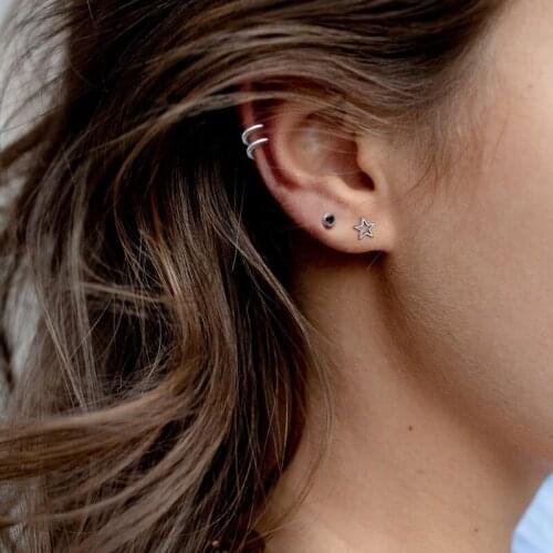 GorGor Stud Earrings Women 925 Sterling Pattern Star Hollow Out Simplicity Exquisite Anniversary Fashion Jewelry 60201114020