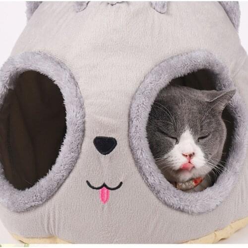 Cat Bed Pet Deep Sleep Warm Nest Cozy Tent for Puppy Winter Pet Supplies Cat Indoor House Dog Accessories Sofa Mattress Kawaii