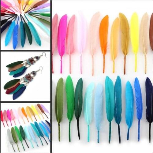 10-16CM Small Knife Shape Colorful Dyed DIY Natural Goose Feathers For Home Decor Earrings Jewelry Clothing Accessories