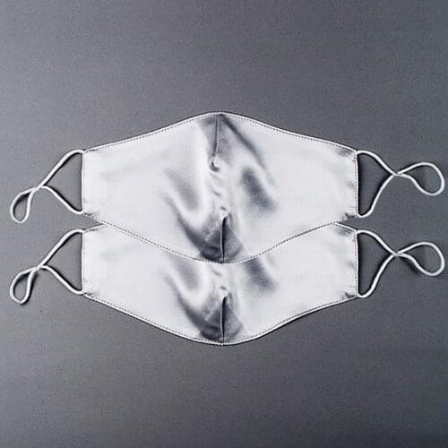2pc Sliver Silk Masks For Women Men Ultra Thin Summer Dress Mask Female Washable Breathable Masque Fashion Facemask Bandage