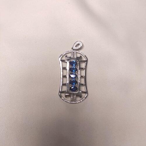 Fashion blue natural sapphire gemstone necklace for attractive women silver jewelry birthday party anniversary gift ornament