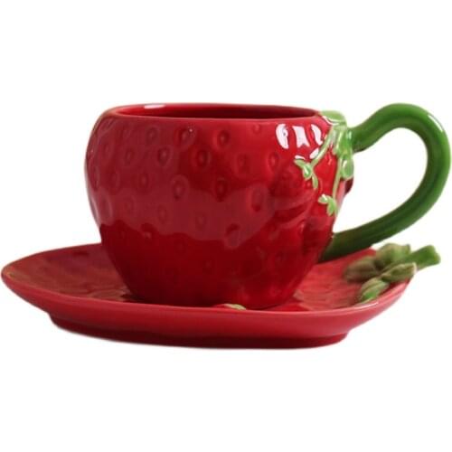 Cartoons Modern Nordic Cup Saucer Ceramics Creativity Eco Friendly Coffee Cup Handmade Tazas De Cafe Drinking Accessories EK50BD