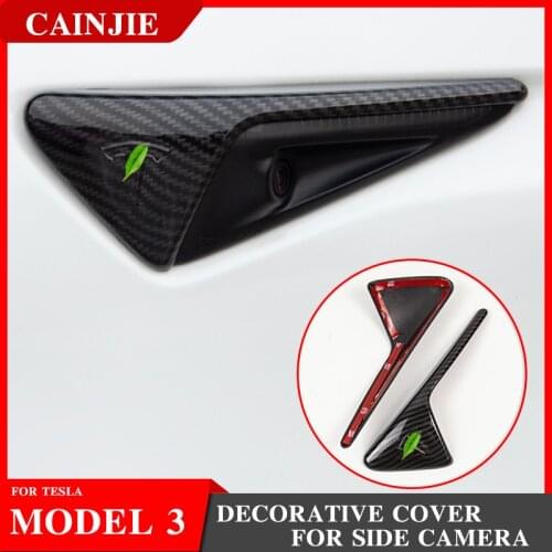 New For Tesla Model 3 Y S X 2021 Accessories Side Camera Carbon Fiber ABS Protection Cover For Tesla Model Three 2020