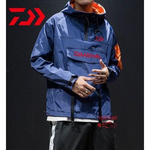 Daiwa Fishing Clothing Hooded Fishing Wear Mens Watertight Windproof Hiking Clothes Fishing Jackets Outdoor Sport Fishing Shirts