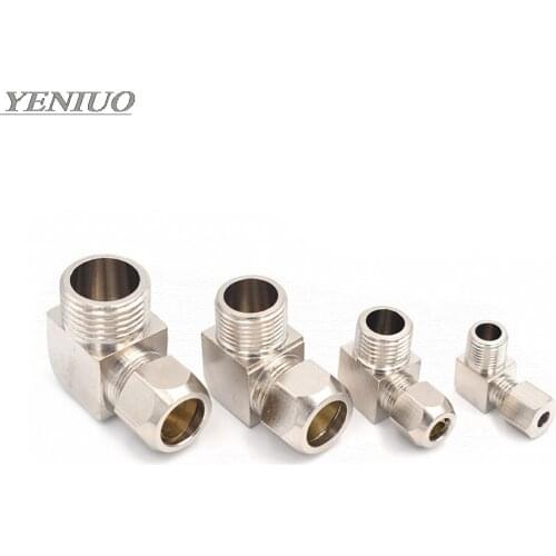 Pneumatic fittings Male Thread 1/8" 1/4" 3/8" 1/2" Elbow Brass Fit 4 6 8 10 12mm OD Tube Coupler Adapter Connector