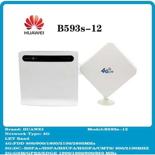 Unlocked Used Huawei B593u-12 B593S-12 4G LTE 100Mbps CPE Router With Antenna with Sim CardSlot 4G LTE WiFi Router
