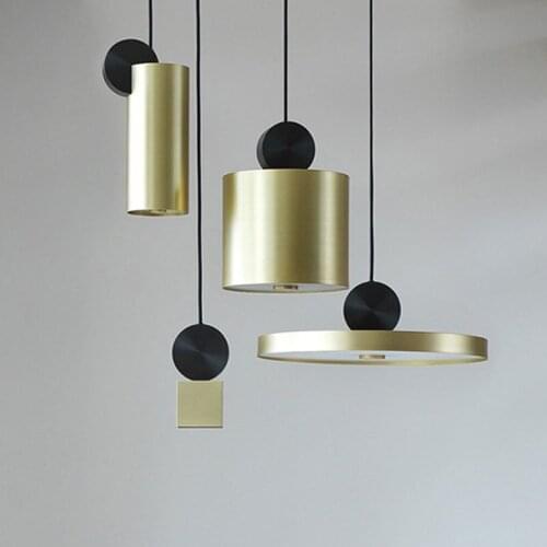 Modern Pendant Light For Lobby Dining Room single ring Arts Decoration lighting Antique Gold suspension Pendant Lamp