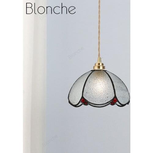 Mediterranean Tiffany Pendant Lights Stained Glass Vintage Hanging Lamp for Dining Room Kitchen Light Fixtures Home Art Decor