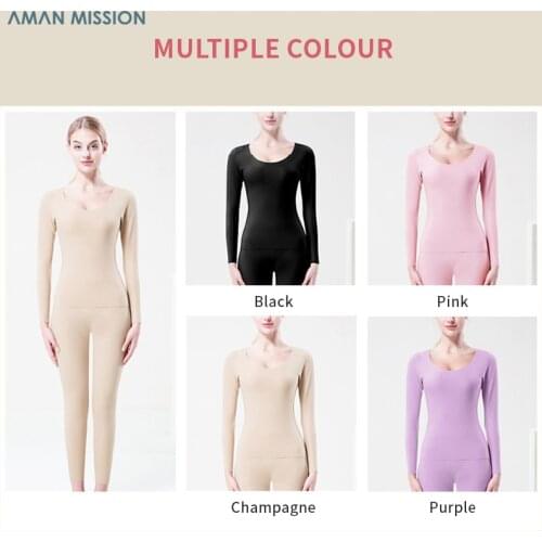 Women Seamless Thermal Inner Wear Double Sided Sanding Winter Female Plus Velvet Shirt Pants Fast Heat Underwear Keep Warm Pants