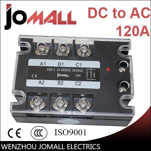 120A DC control AC SSR three phase Solid state relay