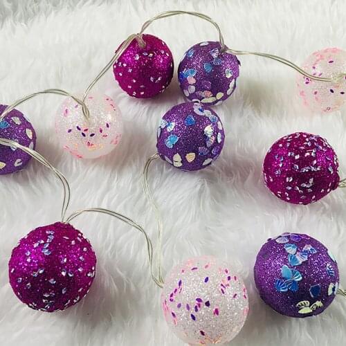 Battery Operated 1.7M Outdoor Christmas Decoration Led String Colored Ball Light