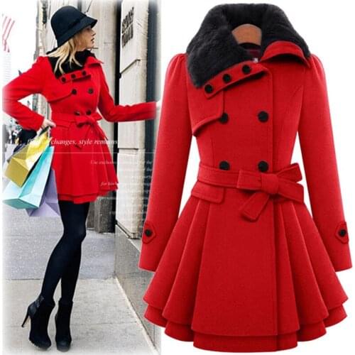Winter Warm Woolen Coat Women Wool-blend Plus Size Slim Long Wool Coat Overcoat Winterjas Dames Manteau Femme Cappotti Donna