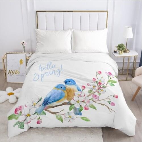 1pc Luxury Duvet cover Quilt/Blanket/Comfortable Case Single Double Queen King Size Bedding 140x200 240x220 Blue bird
