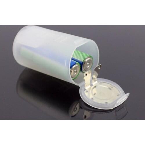 2 AA To D Size Battery Holder Transparent Plastic Conversion Adapter Switcher Converter Case for Battery Bank Storage Box