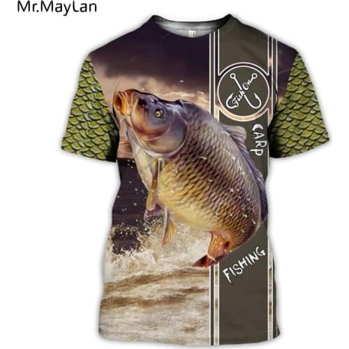 2020 Cool MAN Animal Printed Carp Fishing MAN T Shirt Unique Fashion Animal Printed Desgin T Shirt Top Tees