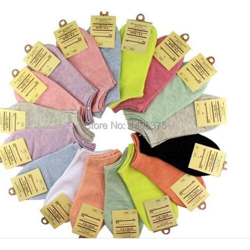 300pairs/lot High Quality Women Cotton Sweet candy color Short Girl Invisible Socks Ankle Sock For Ladies