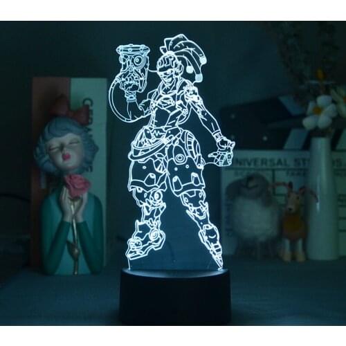 Kids Room 3D Lamps Bedside Acrylic Night Light LED Game Overwatch Hero Lucio Nightlight Anime Fans Gift Gaming Room Decoration