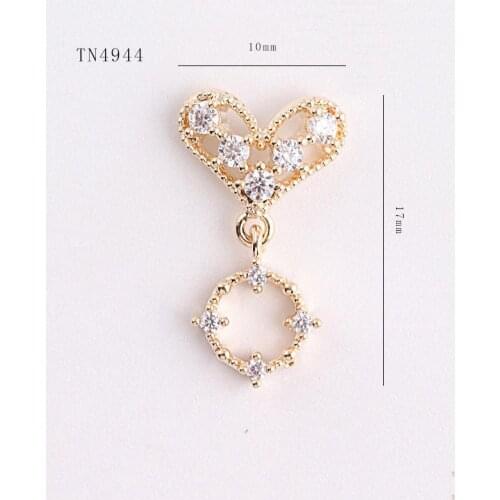 5pcs/lot TN4944 Crystal Zircon Love Valentine Pendant Nail Art Rhinestones nails accessories nail art decoration 3D Nail charms
