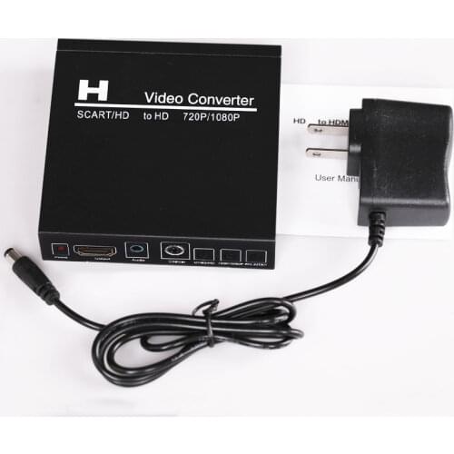 720P 1080P Scart HD Audio Video Converter Adapter for PS3 PS4 PS5 Xbox Game Player DVD Computer PC To TV Projector HDTV Monitor