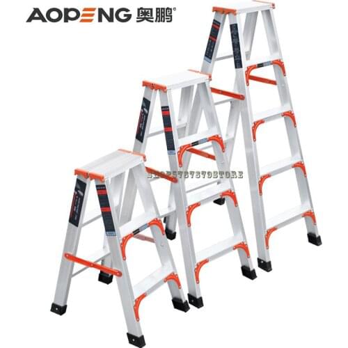 Aluminum Ladder Combined Ladder Aluminum Alloy Ladder Household Folding Thickened Indoor Herringbone Ladder 345 Steps Eng