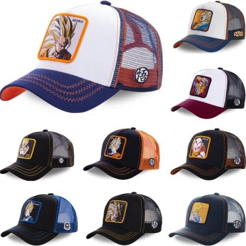 High Quality DRAGON BALL Saint Seiya NARUTO Anime Snapback Baseball Cap Men Women Hip Hop Dad Mesh Trucker Hat Dropshipping