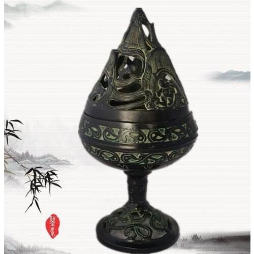 Antique Chinese HanDynasty Bronze Boshan Incense Burner statue, Free shipping