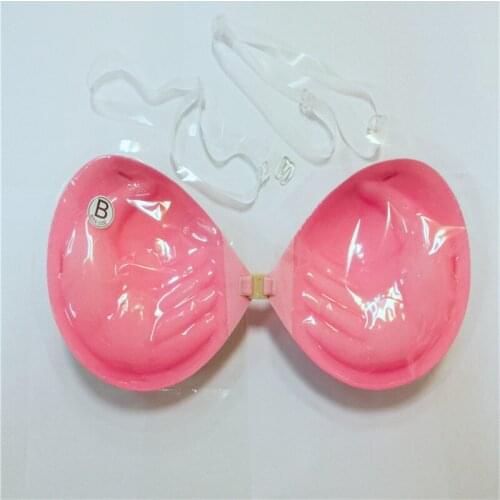 100pcs/Sexy Strapless Bras For Women Pink Color Push up Bra Invisible Adhesive Bra with Convertible Clear Straps