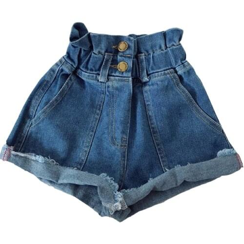 Kids Girls High Waist Denim Shorts